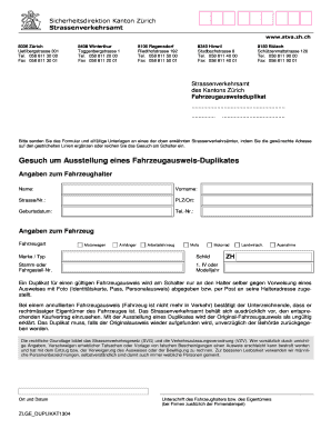 Fahrzeugausweisduplikat