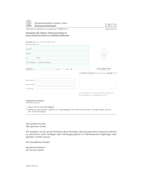 Formular zum Umtausch des blauen Führerausweises