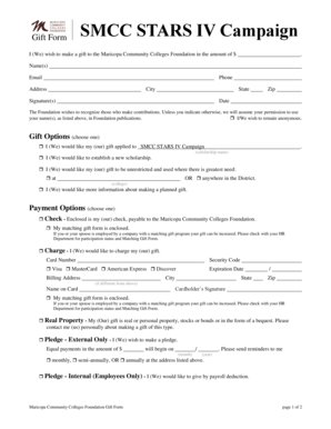 Maricopa Community Colleges Foundation Gift Form