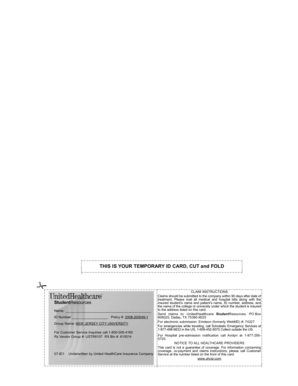 StudentResources Health Insurance Claim Form
