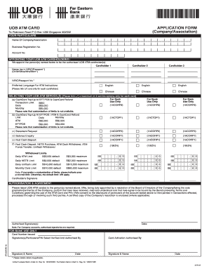 UOB ATM Card Application Form