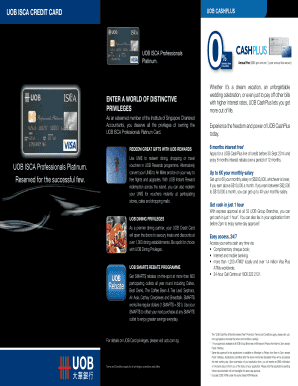 UOB ISCA Professionals Platinum Card Application