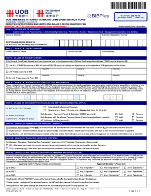 UOB Business Internet Banking Maintenance Form