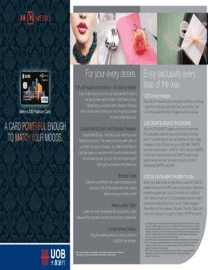 Metro-UOB Platinum Card Membership Application Form