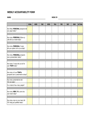 Weekly Accountability Form