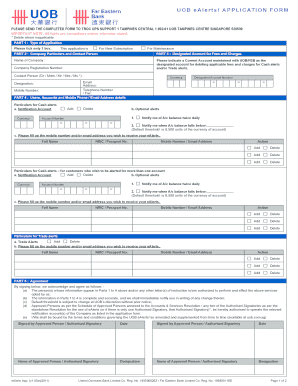 UOB eAlerts Application Form