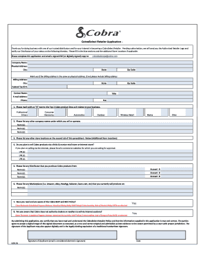 CobraSelect Retailer Application