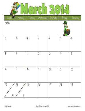 School Calendar Template
