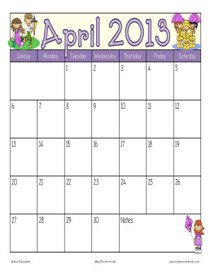 School Calendar Template