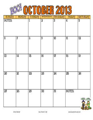 School Calendar Template