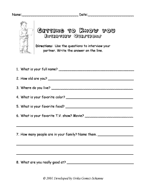 Getting to Know You Interview Questions