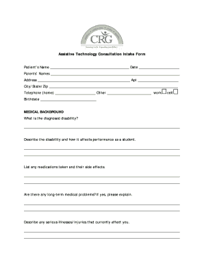 Assistive Technology Consultation Intake Form