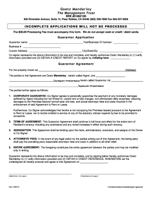 Guarantor Agreement for Rental Property