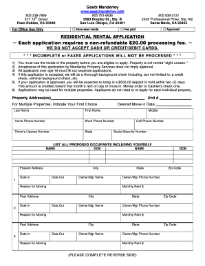 Rental Application Form