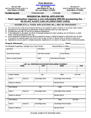 Residential Rental Application
