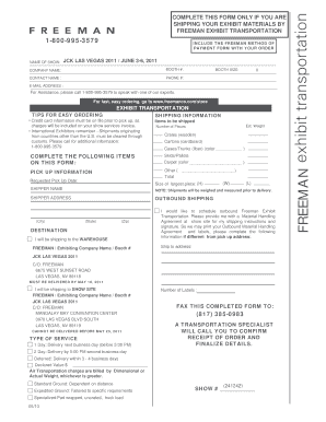 Freeman Exhibit Transportation Form