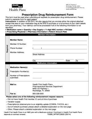 Prescription Drug Reimbursement Form