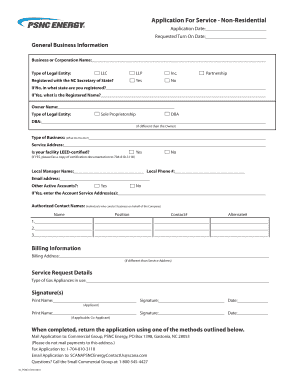 Non-Residential Service Application