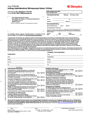 Auftrag Inbetriebnahme Wärmepumpe Heizen / Kühlen