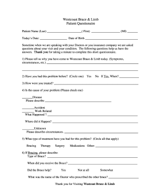 Patient Questionnaire