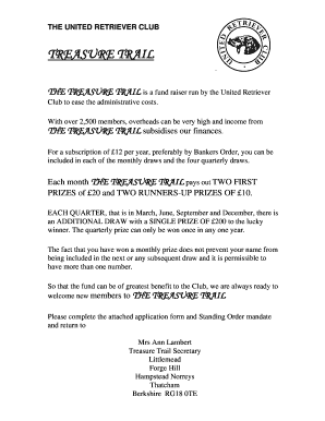 United Retriever Club Treasure Trail Application