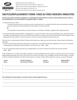 Fixed Annuity Replacement Form