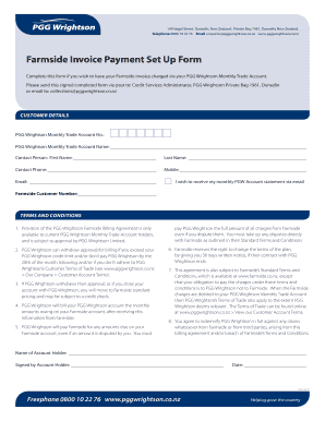 Farmside Invoice Payment Setup Form