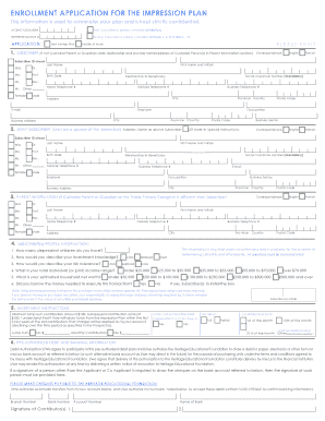 Impression Plan Enrollment Application