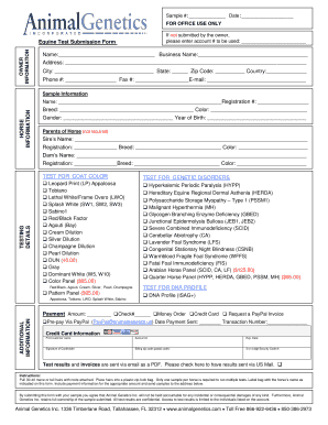 Equine Test Submission Form