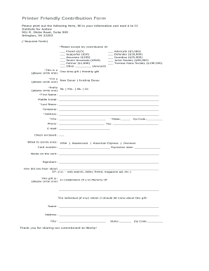 Institute for Justice Contribution Form
