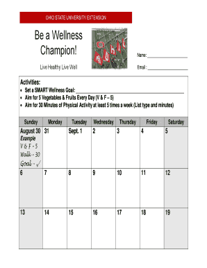 Wellness Goal Tracking Form