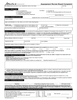Assessment Review Board Complaint Form