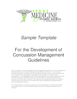 Concussion Management Guidelines Template