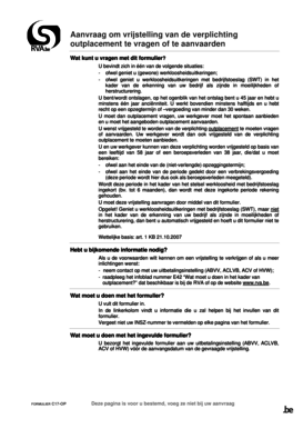 Aanvraag om vrijstelling van de verplichting outplacement te vragen of te aanvaarden