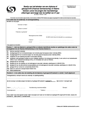 Getuigschrift voor jongerenuitkeringen