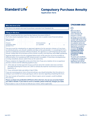 Compulsory Purchase Annuity Application Form