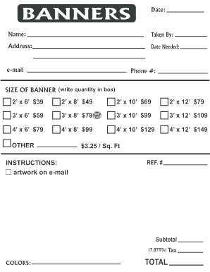 Banner Order Form