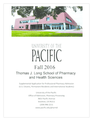 Supplemental Application for Professional Pharmacy Admission