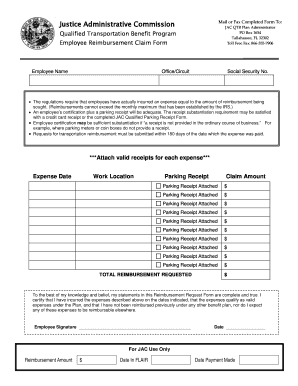 Florida Employee Transportation Reimbursement Claim Form