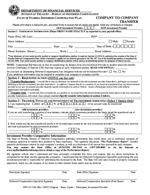 Florida Deferred Compensation Plan Transfer Form
