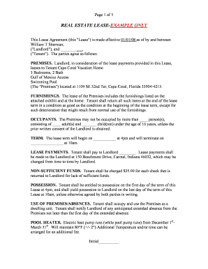 Real Estate Lease Agreement