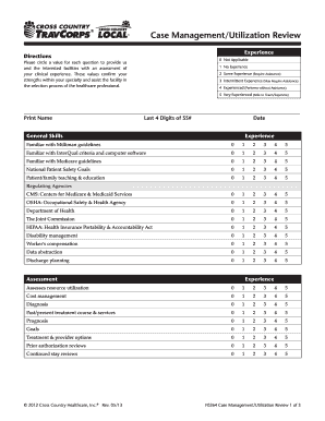 Case Management Utilization Review Form