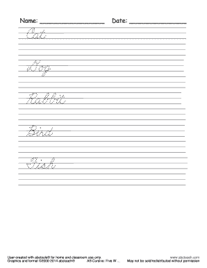 Cursive Writing Practice Worksheet
