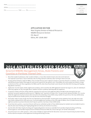 West Virginia Antlerless Deer Permit Application