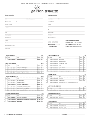 Galison Spring 2015 Order Form