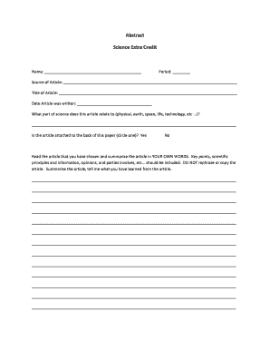 Science Extra Credit Assignment