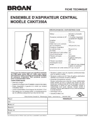 FICHE TECHNIQUE ENSEMBLE D’ASPIRATEUR CENTRAL