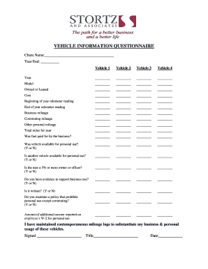 Vehicle Information Questionnaire