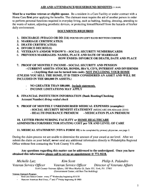Aid and Attendance Housebound Benefits Application