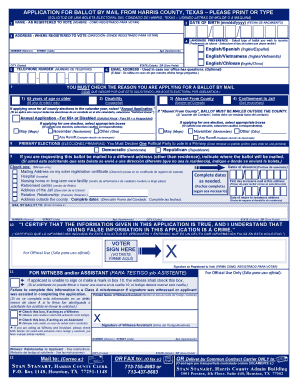 Harris County Ballot by Mail Application